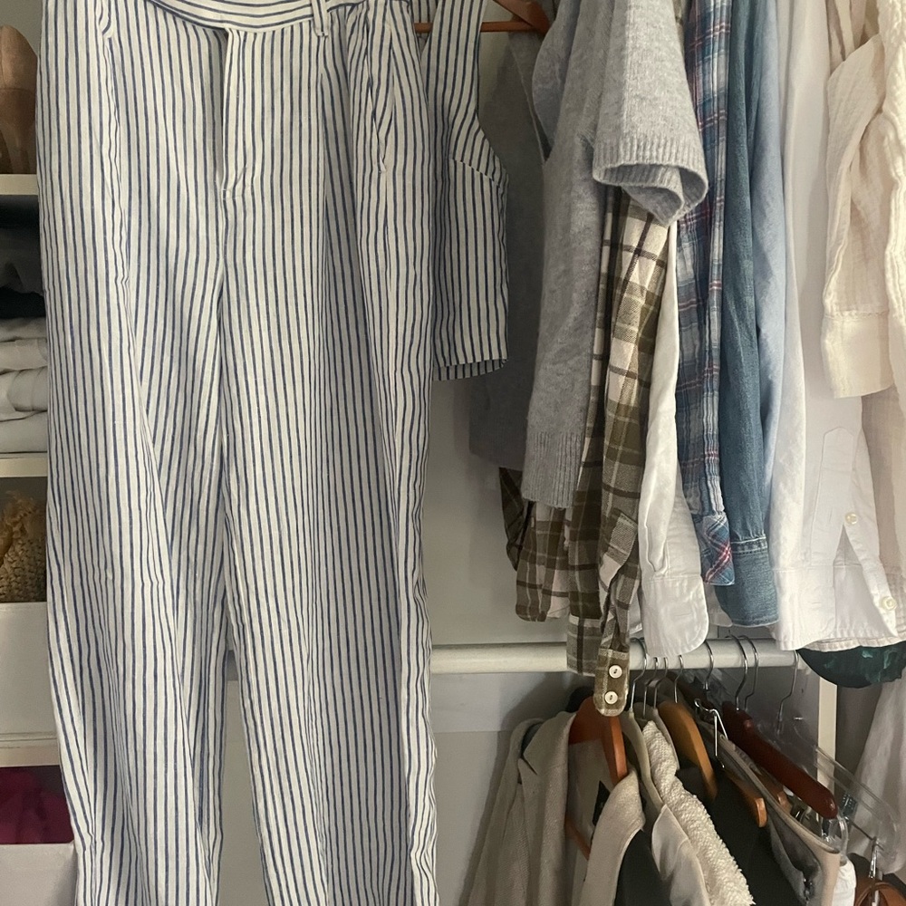 Madewell Blue and White Striped set. Top and trouser. Size2 pants/0 top - Picture 4 of 8